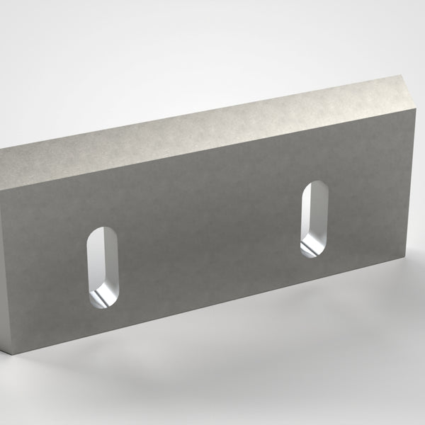 Rotor Knife 210x90x16, 2x oblong hole 40x14, cutting edge 50°/7°, 2x thread M8, left-beveled