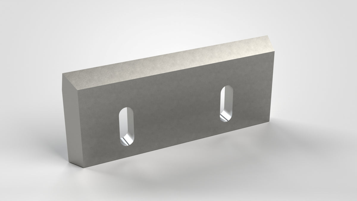 Rotor Knife 210x90x16, 2x oblong hole 40x14, cutting edge 50°/7°, 2x thread M8, left-beveled