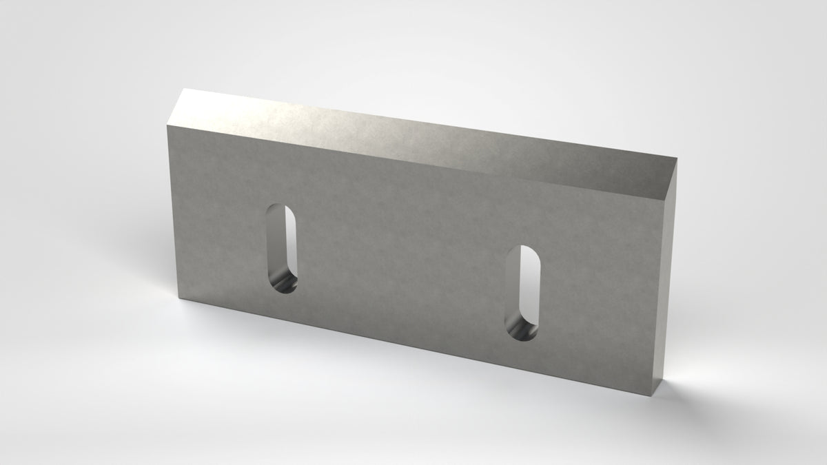 Rotor Knife 210x90x16, 2x oblong hole 40x14, cutting edge 50°/7°, 2x M8 thread, without face bevel