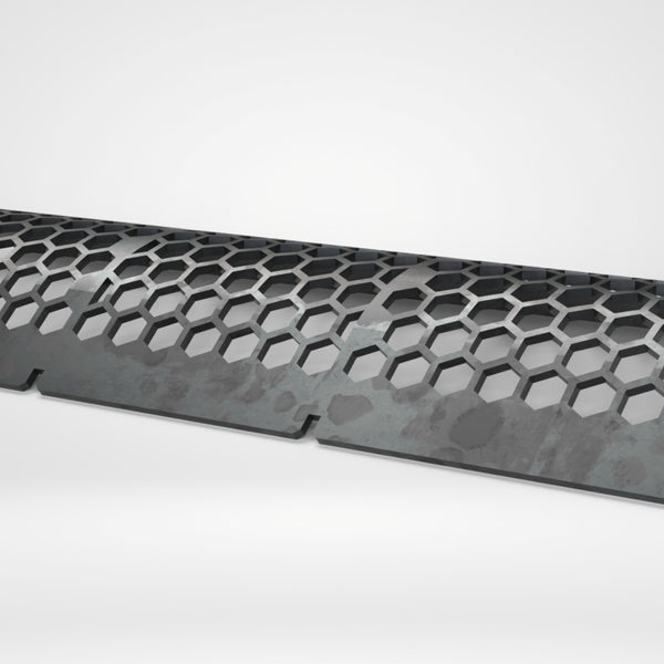 Perforated plate 2888x1187, sheet thickness t=25, hexagonal perforation #100