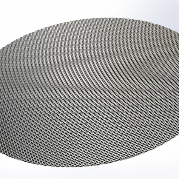 Ronde aus Drahtgewebe, Material: S235JR, Außendurchmesser 250,2 mm, Maschenweite 1000 µm, Kette 600 µm, Schuss 600 µm, 16 Mesh, Gesamtdicke nicht über 1 mm