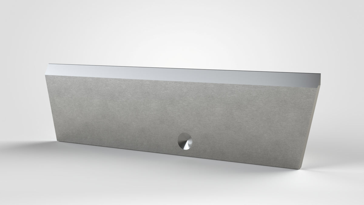 Rotormesser für Schneidverdichter, 129x35x3, beidseitige Fixierbohrung, 50° Schneide