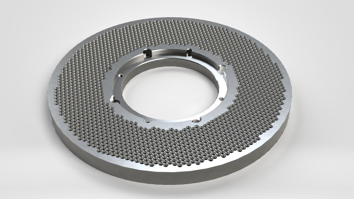 Stützplatte für Schmelzefilter, Ø371xØ150x25, 2x Gewinde M8, 4x Stufenbohrung Ø9/Ø15