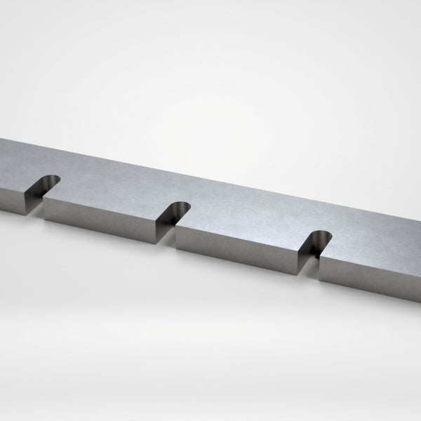 Statormesser 742x100x28, 5x Schlitz 46x22, Einstellgewinde 2x M16, Ableitkeil, Herbold ID: 1020423370