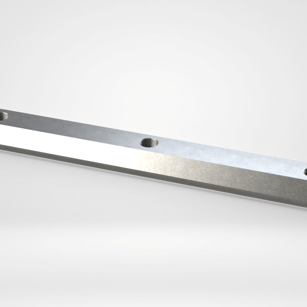 Andruckleiste 464x58x20, 45° Schräge umlaufend, 3x M20, für 485er Rotormesser