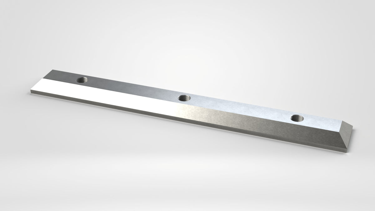 Andruckleiste 464x58x20, 45° Schräge umlaufend, 3x M20, für 485er Rotormesser
