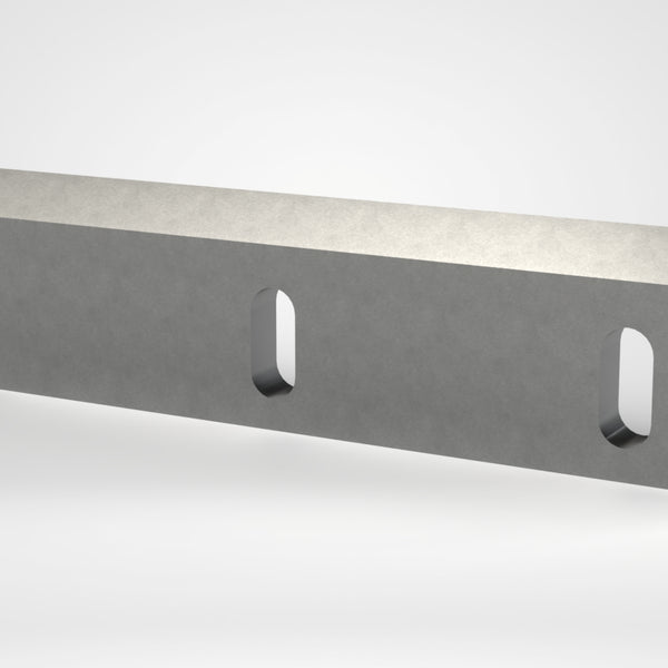 Rotor knife 485x100x22, 3x slotted hole 49x22, 50° cutting edge, adjustment thread 2x M10, no M12
