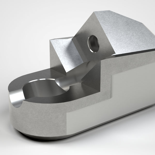 Knife holder Monofix 142x61x80, 1x M12 thread / Ø33 hole, heat-treated tool steel, suitable rotor knife: LNR0043-X1 (beveled side surfaces), suitable cover plate: LNV0060-22