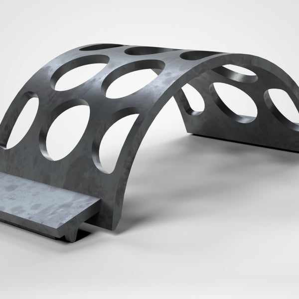 Screen basket, 308mm wide, round perforation Ø100, sheet thickness t=15, wear-resistant steel, Lindner ID: 244523, 254459, 244555