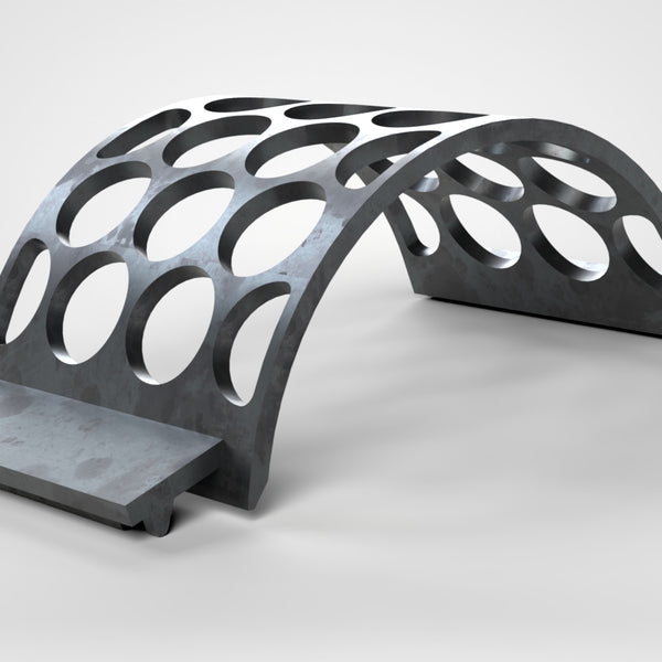 Screen basket, 308mm wide, round perforation Ø80, sheet thickness t=15, wear-resistant steel, Lindner ID: 244523, 254459, 244555