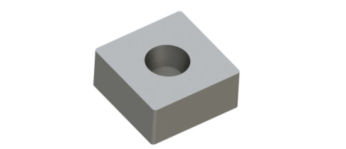Rotormesser 43X43x19,5, beidseitige Kegelsenkung, wendbar, Ecken verrundet, Lindner ID: 14185S
