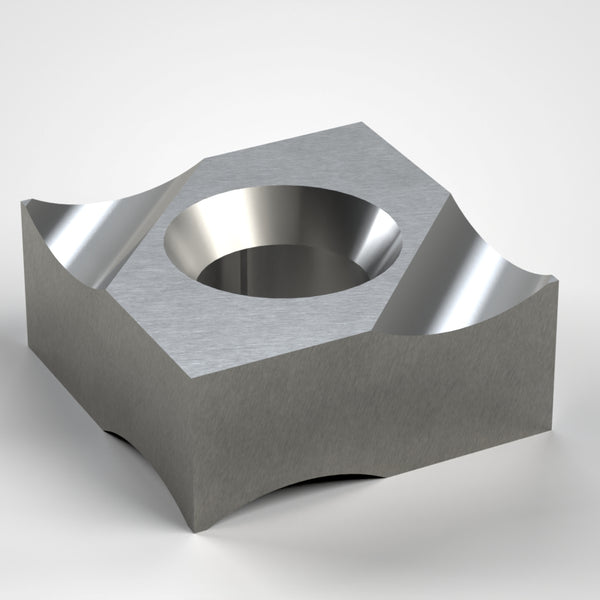 Rotormesser 65x65x28, beidseitige Senkung, wendbar, gegenüberliegende Ecken konkav, Lindner ID: 207681