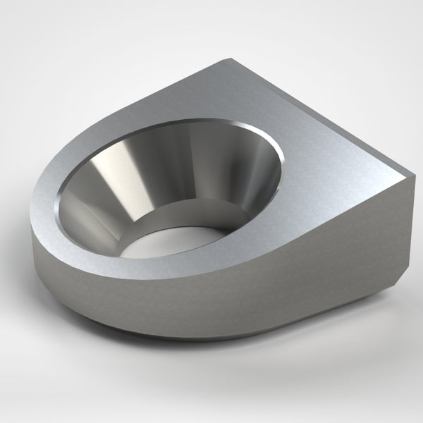 Cover plate low 60x55.5x24, 60° countersink Ø26/Ø41, 2x M6 mounting / 2x Ø5, tempered tool steel, Lindner