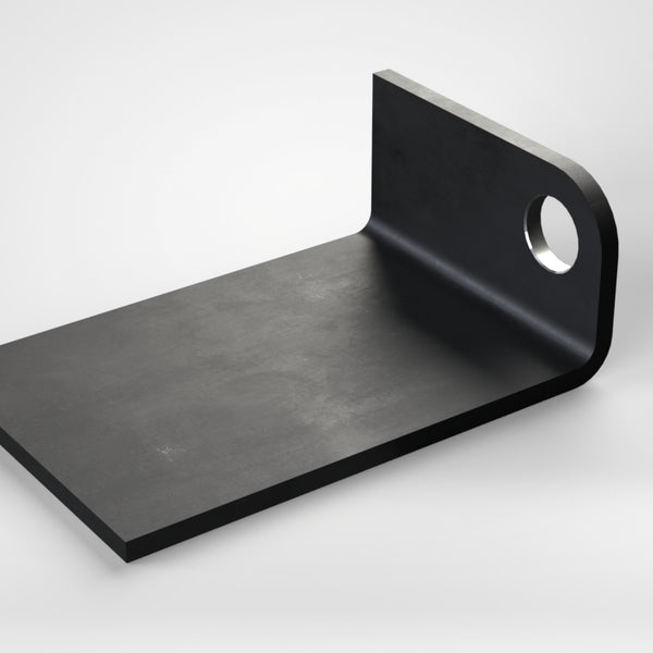 Wear plate, bent, 150x56x100, t=6 mm, 1x hole Ø21, R20, Lindner ID: 36158