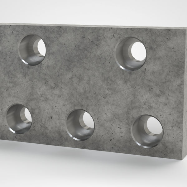 Clamping plate wiper 344x200x49, 5x stepped bore Ø50/Ø32, Lindner ID: 33785