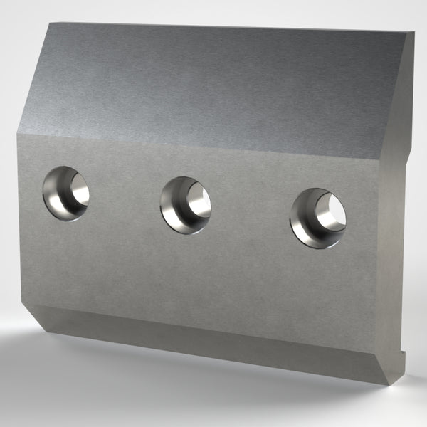 Clamping plate 356x299x77, 3x stepped bore Ø50/Ø33, flattened on the front, unarmoured