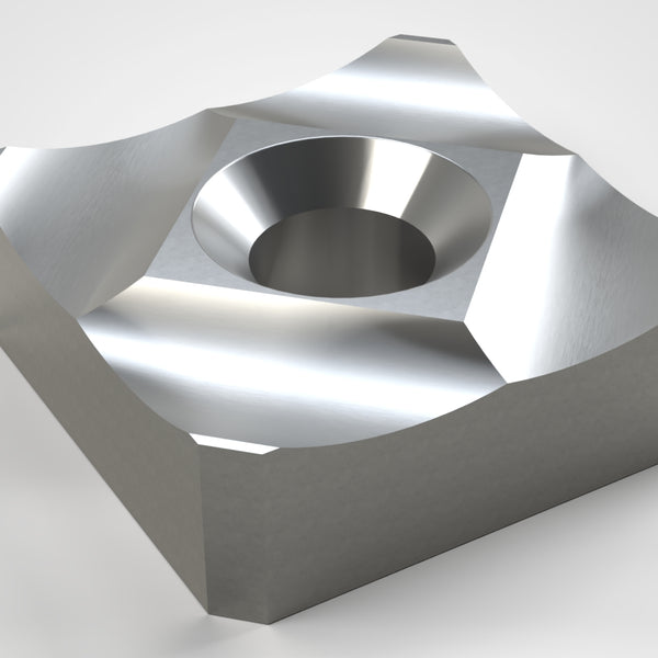Rotor knife 145x145x49, conical countersink Ø47, groove, chamfered corners