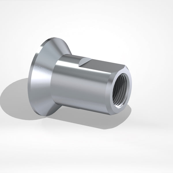 Gewindehülse 72x Ø69,5/Ø45x90°, M30 durchgehend, SW 38, für Rotormesser 145x145, VERGÜTET