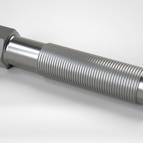 Adjusting screw M42, fine thread with stepped shaft tip, length 216