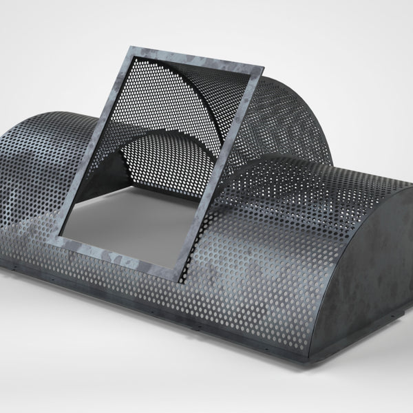 Strainer basket length 2044, perforation Ø12, web 4, screen plate thickness t=3, frame and welded construction