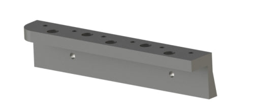 Statorauflagesatz 2teilig UNTEN, 1524(2x762)x160x133, L-förmig, 10x Stufenbohrung Ø40/26, 2x R63, 2x Stufenbohrung Ø33/22,12x M20