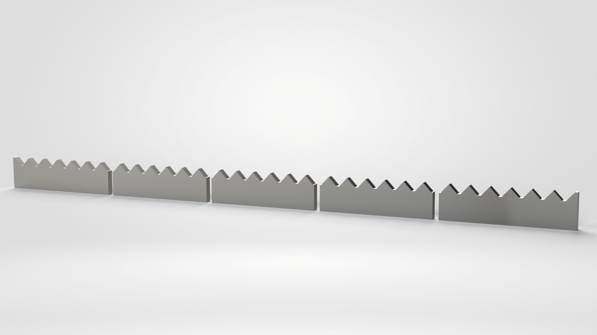 Gegenmesser 5teiliger Satz, 1993x115x25, Zahnschritt 63,8, weichere Härte, für 60er Vecoplan Schneidkrone