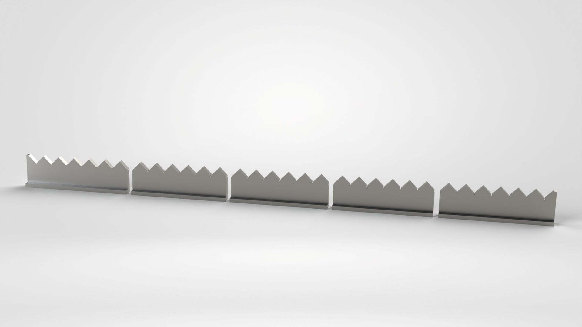 Auflagesatz 5teilig für Gegenmesser, für 60er Schneidkrone, 1993x127x23/43, L-förmig