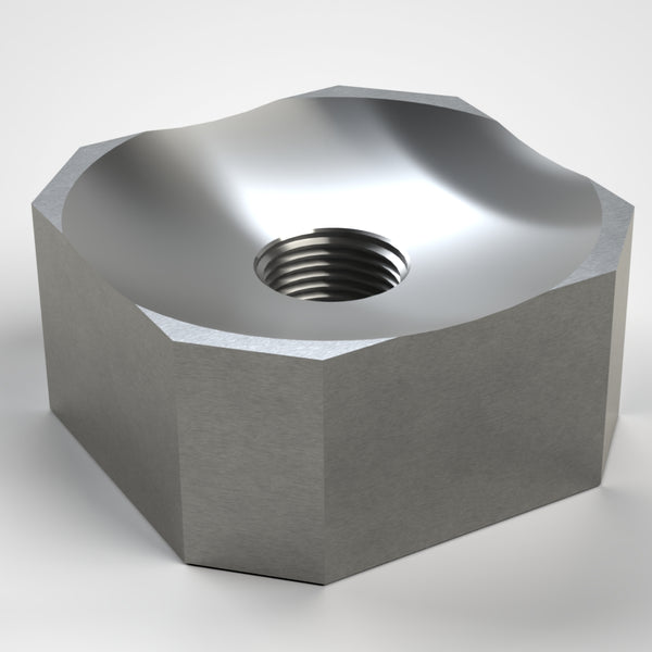 Schneidkrone 60x60x28,5, 8-eckig, 1x Gewinde M18 mittig, Breite 68,8, mit Hohlkehle, abgeflacht
