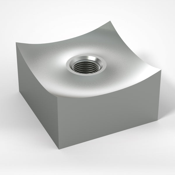 Schneidkrone 80x80x45, leichte Hohlkehle, 1x Gewinde M24 mittig