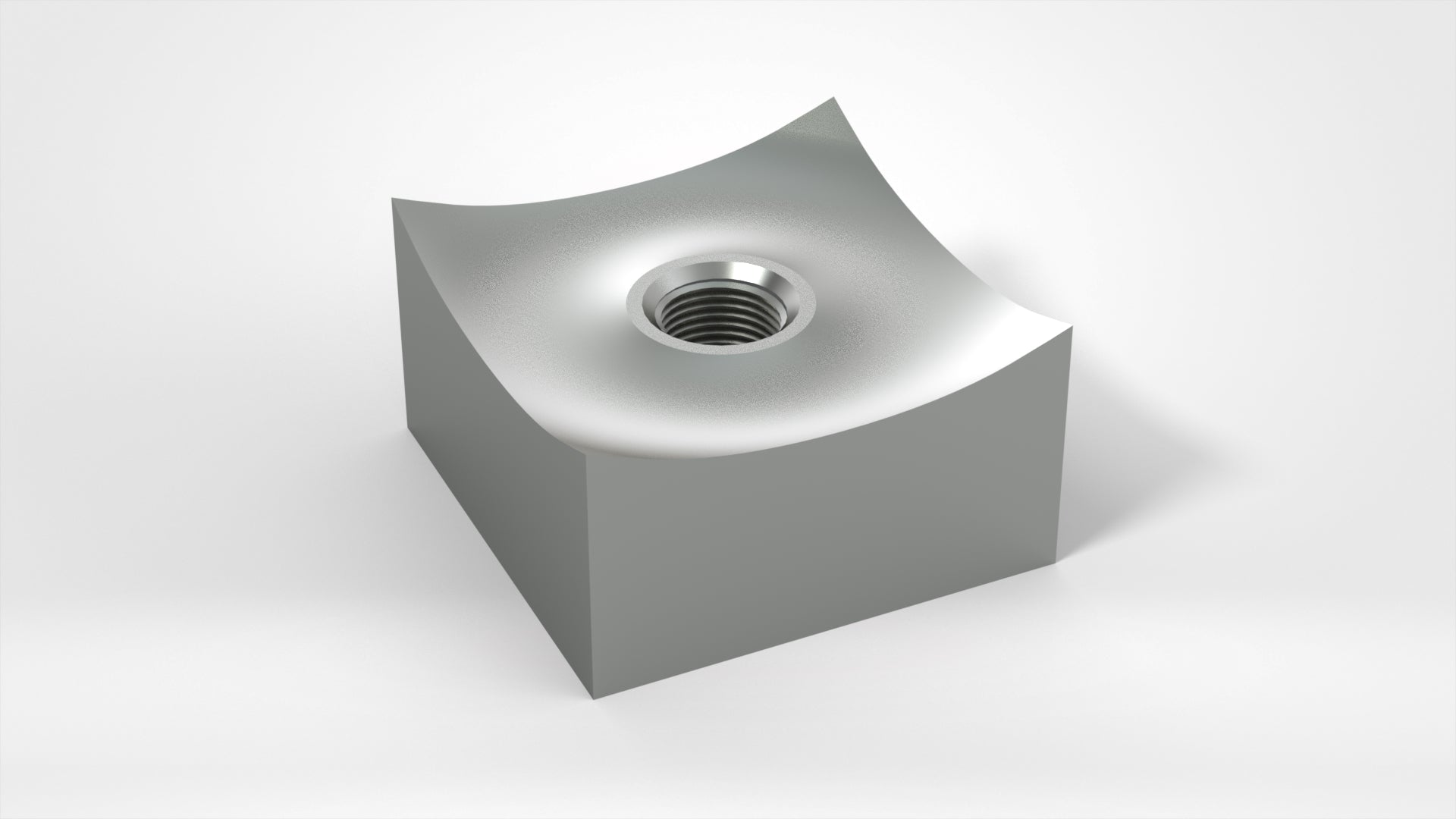 Schneidkrone 80x80x45, leichte Hohlkehle, 1x Gewinde M24 mittig