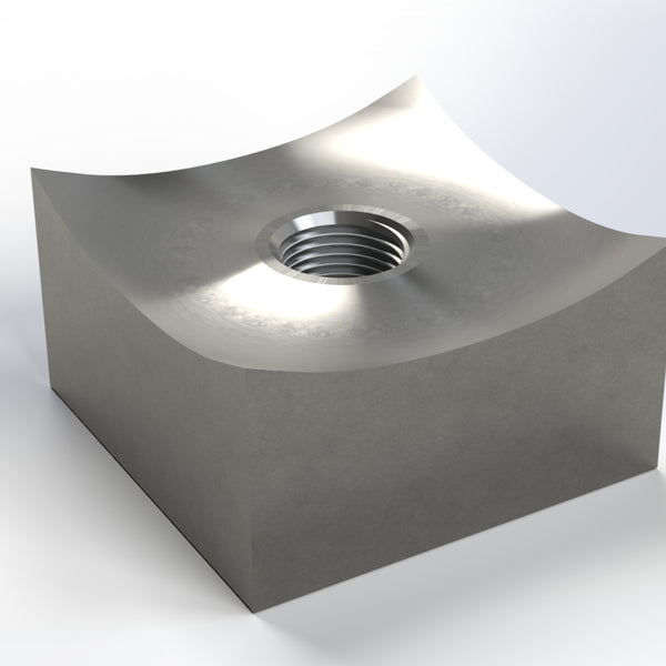 Schneidkrone 80x80x45, leichte Hohlkehle, 1x Gewinde M24 mittig