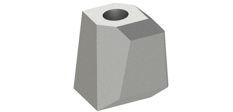 Kronenhalter 71x59x59, für 60er Weima Schneidkrone, 1x Befestigungsloch für M20