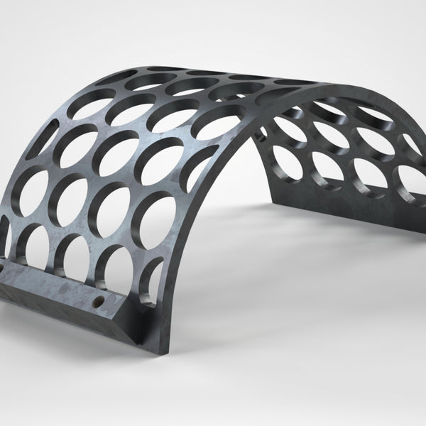 Screen Basket, length 345, sheet thickness t=15, perforation Ø70, web 12, 2 welded strips