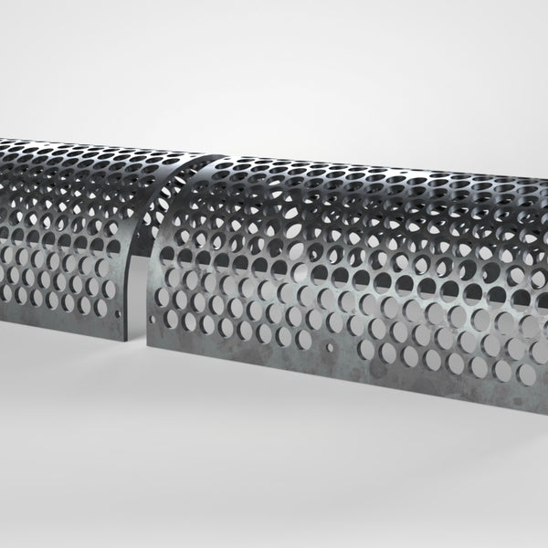 Perforated plate 2450x1195, 2-piece set, plate thickness t=15, perforation Ø50, 18x holes for countersunk socket head screws 20 mm
