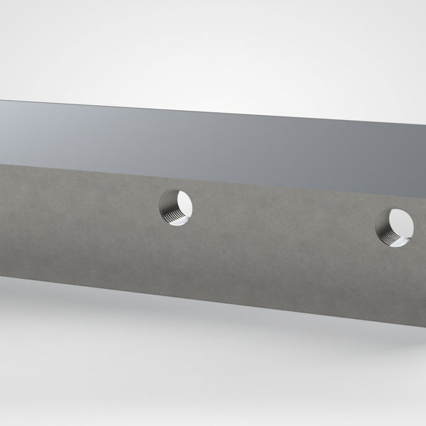 Klemmplatte Rotormesser, 295x90x20, 3x Gewinde M20, einseitig 30° Schräge