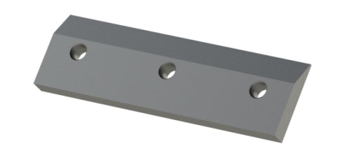 Klemmplatte Rotormesser, 295x90x20, 3x Gewinde M20, einseitig 30° Schräge
