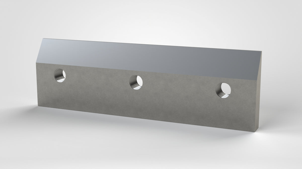 Klemmplatte Rotormesser, 295x90x20, 3x Gewinde M20, einseitig 30° Schräge
