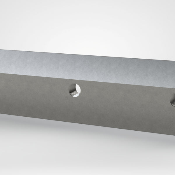 Klemmplatte Rotormesser, 362x90x20, 3x Gewinde M20, einseitig 30° Schräge