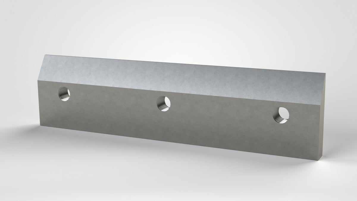 Klemmplatte Rotormesser, 362x90x20, 3x Gewinde M20, einseitig 30° Schräge