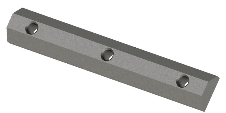 Klemmplatte Rotormesser, 362x58x30, 3x Gewinde M20, 2x längsseitig 45° Schräge