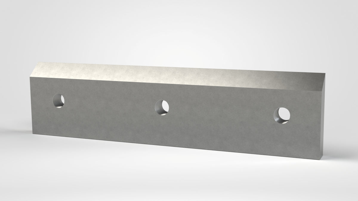 Klemmplatte Rotormesser, 362x90x20, 3x Gewinde M20, einseitig 50° Schräge