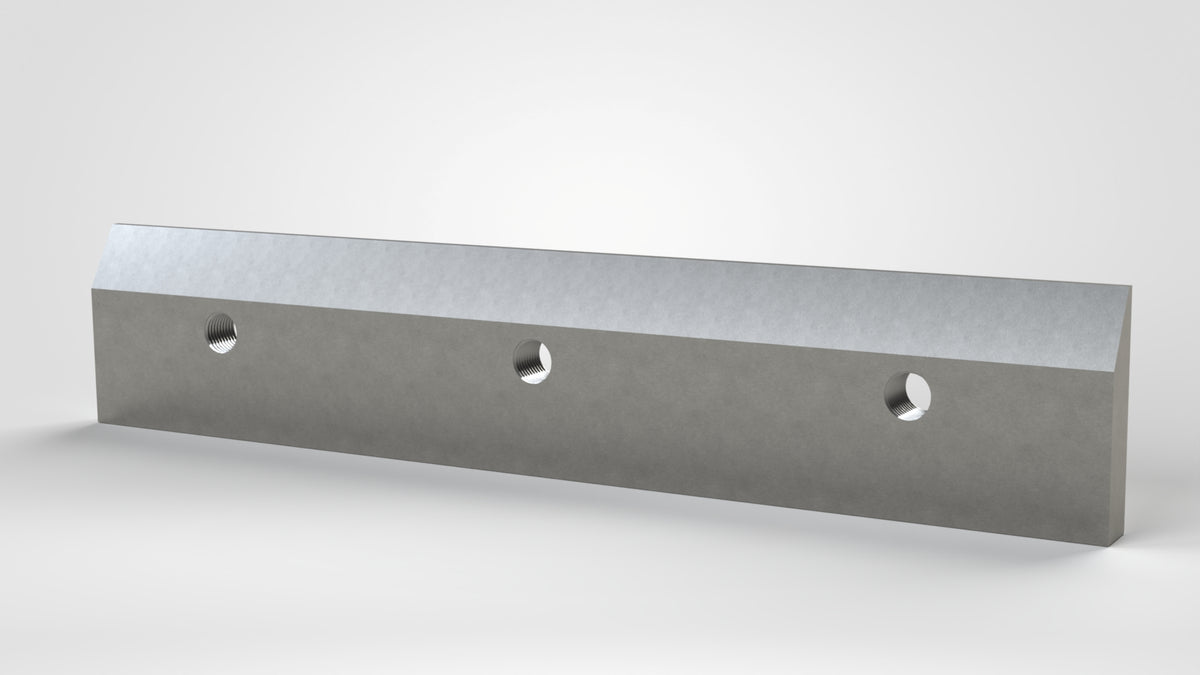 Klemmplatte Rotormesser, 470x90x20, 3x Gewinde M20, einseitig 30° Schräge