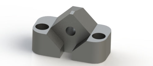 Kronenhalter 155x89x79, für 60er Zeno Schneidkrone, 2x Befestigungsloch für M16, 1x Befestigungsloch für M20