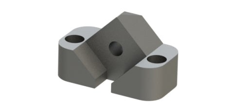 Kronenhalter 162x97,5x84, für 70er Zeno Schneidkrone, 2x Befestigungsloch für M16, 1x Befestigungsloch für M20