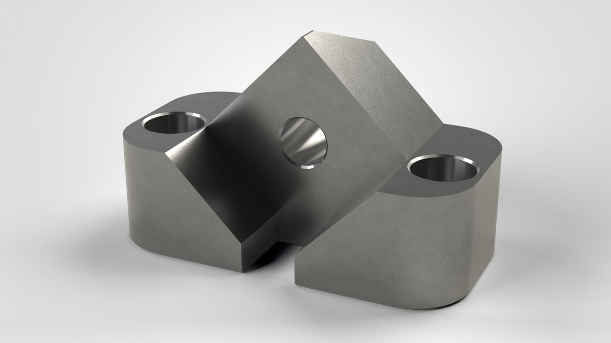 Crown Holder 162x97.5x84, for 70s Zeno cutting crown, 2x mounting holes for M16, 1x mounting hole for M20