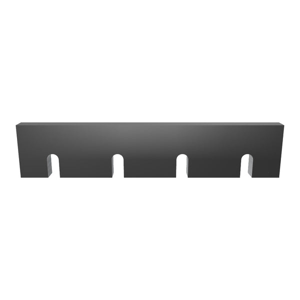Stator blade 485x100x28, 4x slots 46x22, 3x M16 threads, 90° cutting edge