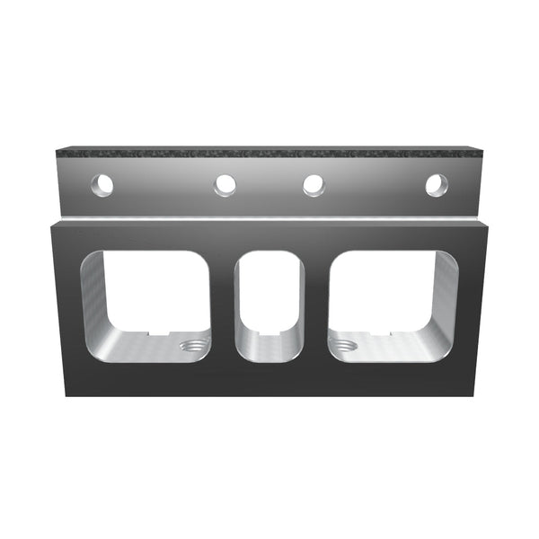 Counter-knife slide 344x203x72, armored, 4x countersunk hole Ø14/Ø40, 2x M30 thread, Lindner ID: 47756