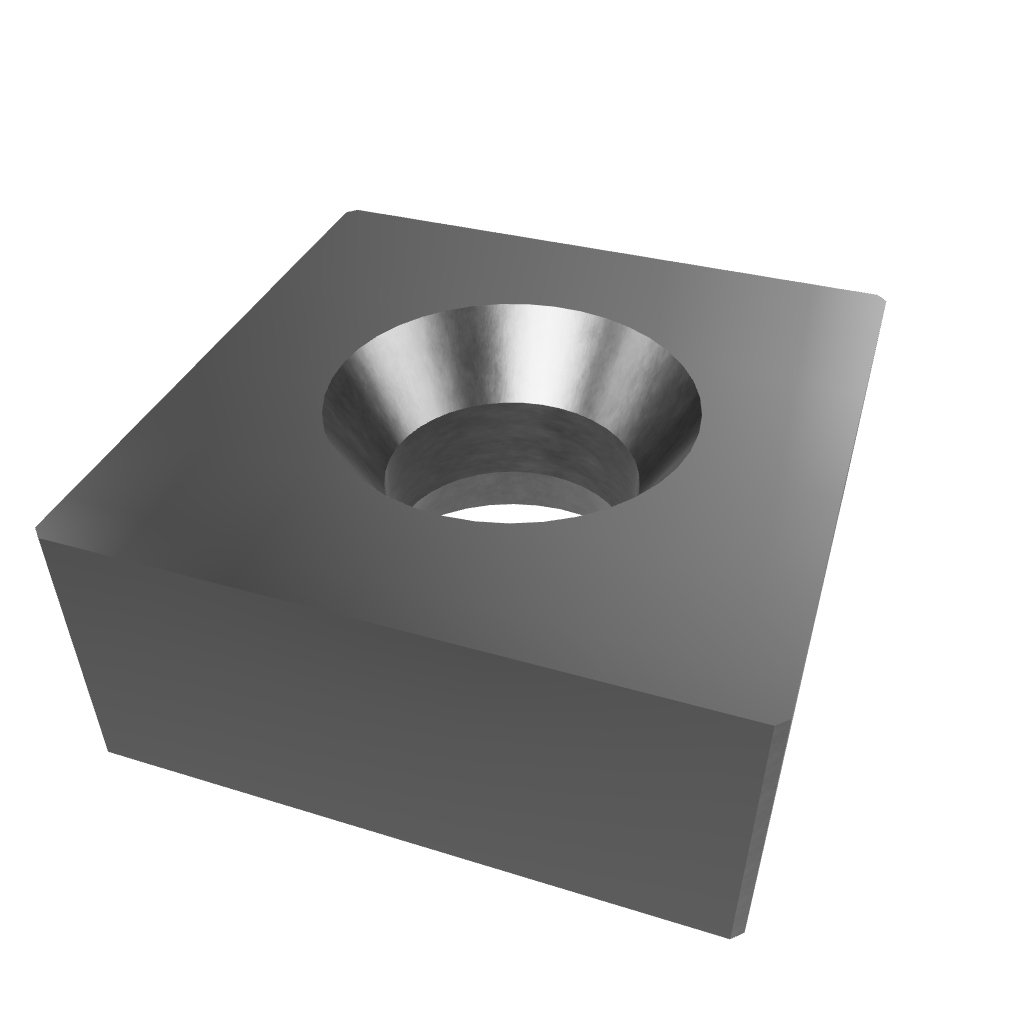 Rotormesser 87X87x38, beidseitige Kegelsenkung, wendbar, Ecken gefast, Lindner ID: 41559