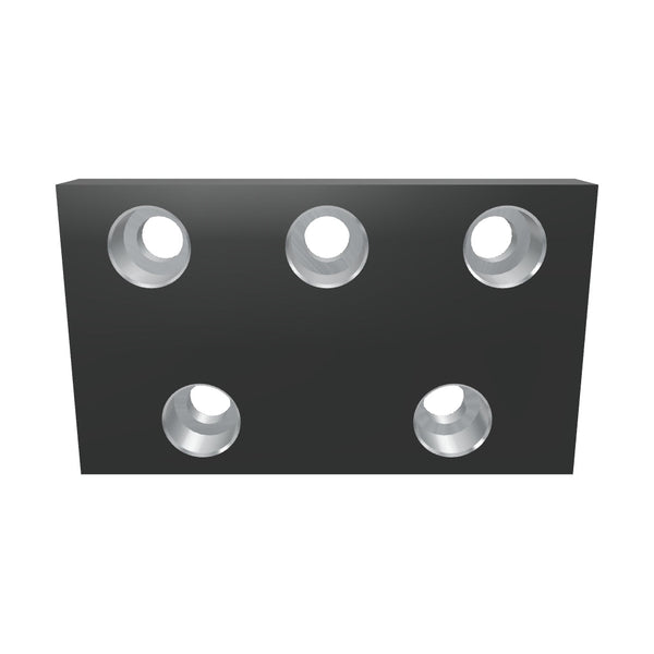 Clamping plate wiper 344x200x49, 5x stepped bore Ø50/Ø32, Lindner ID: 33785
