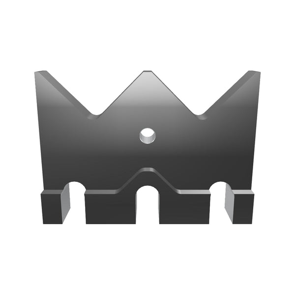 Knife holder stator 356x253x65/46, 2 tooth notches for 145 knives, 3x slot 70x40, 1x bore Ø25, 2x thread M24